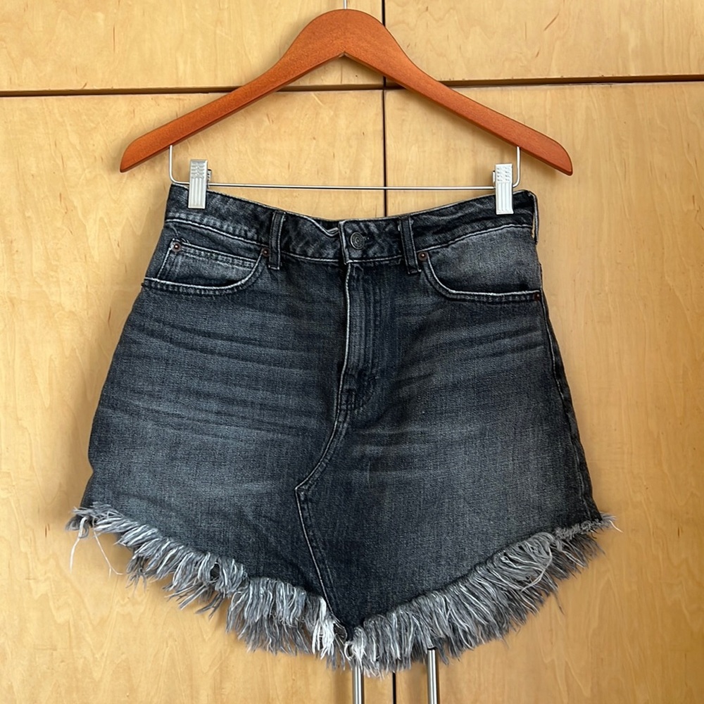 Free People We The Free Black Denim Skirt